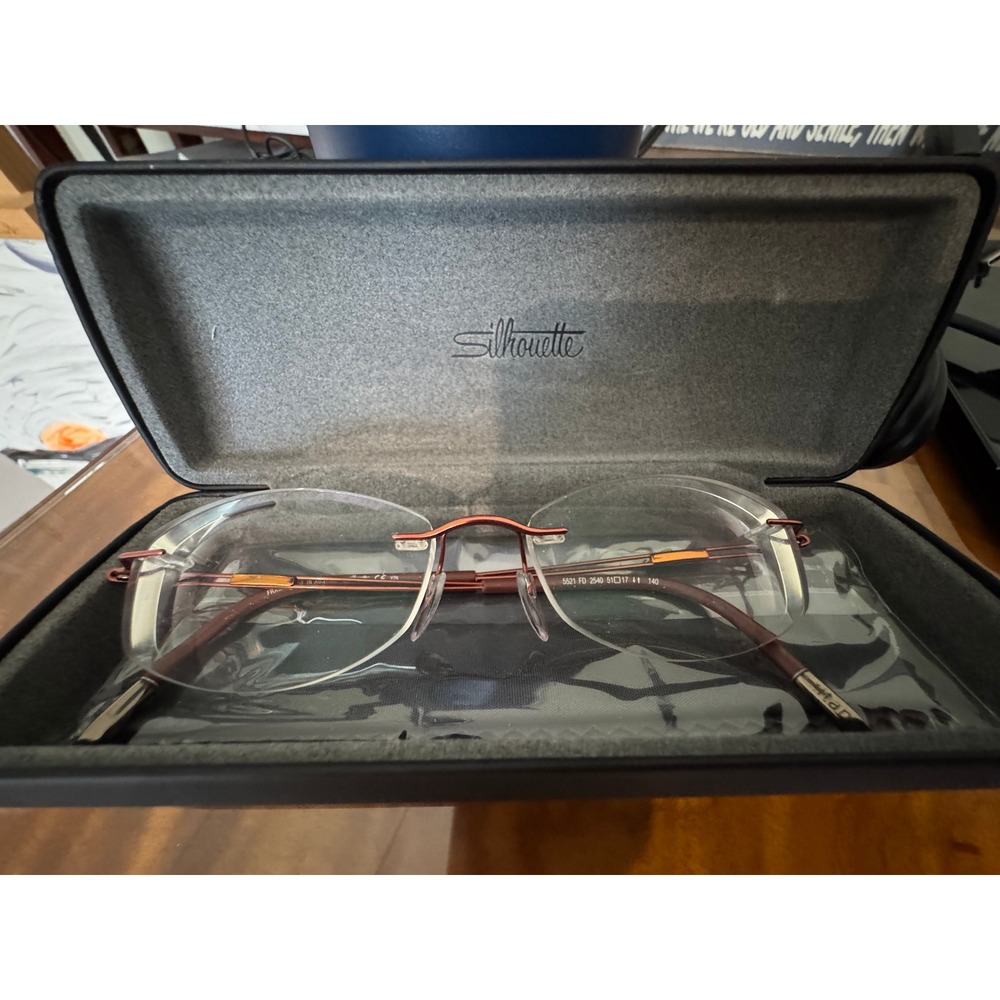 Silhouette Titan Minimal Art Rimless Eyeglasses copper tone - Made in Austria